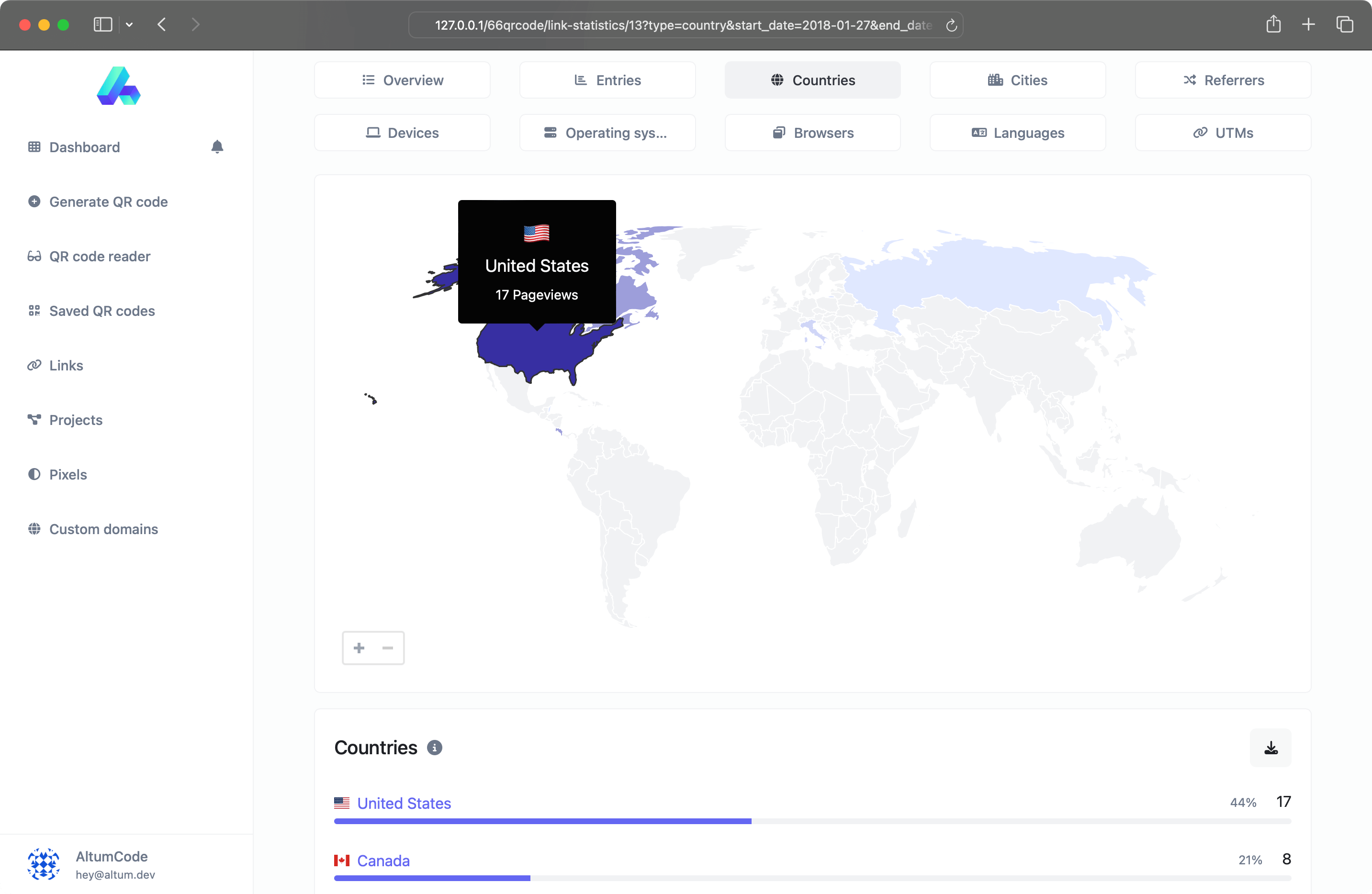 تصویر صفحه تجزیه و تحلیل کد QR